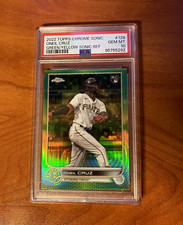 2022 Topps Chrome ONEIL CRUZ Sonic Green & Yellow Pulse Refractor #69/99 PSA 10