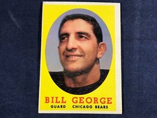 F4-5 FOOTBALL CARD - BILL GEORGE CHICAGO BEARS - 1958 TOPPS - CARD #119