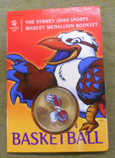 #D292.   SYDNEY 2000  OLYMPIC MASCOT MEDALLION BOOKLET - OLLY, BASKETBALL