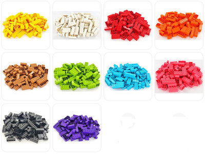 100 Lego Grundbausteine, Farben wählbar, 2x6, 2x4, 2x2, 1x2, 1x4, 1x1, NEU