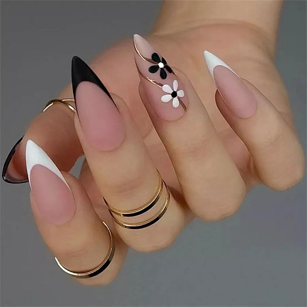 winter almond nail designs
