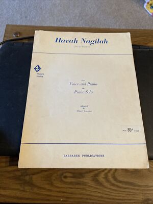 Vintage Sheet Music Hava Nagilah, Let us Rejoice, for voice and Piano  