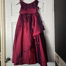 Dzage burgundy corset back diamante bridesmaid flower girl party dress age 4