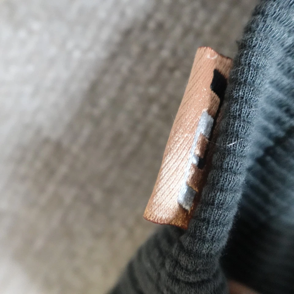 复古 Jordan 衬衫大号灰色保暖 V 领罗纹刺绣双面 — 第 3/4 张图片