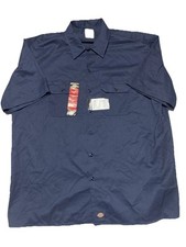 NEW Dickies Shirt Mens XXLT Blue Tall Workwear Twill Tough Shop Mechanic 2XLT