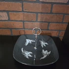 Fiestaware Halloween Black  Serving Tray With White Ghost.