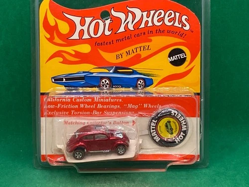 ORIGINAL 1969 HOT WHEELS REDLINE, CUSTOM VOLKSWAGEN, ROSE, NEW OLD STOCK UNUSED