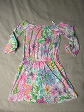 Lilly Pulitzer Lana Skort Romper Paradise Found Medium Off The Shoulder XS B11