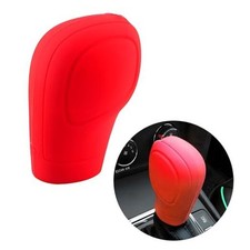 Car Automatic Gear Shift Knob Cover, Anti-Slip Waterproof Silicone 2 PCS Red