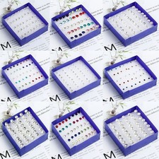 20Paar Ohrstecker SET Zirkonia Edelstahl Stra...