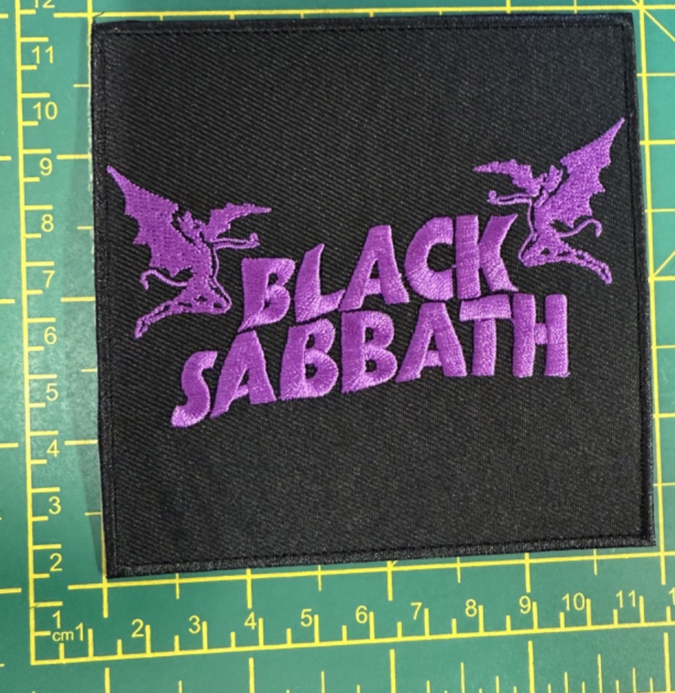 Black Sabbath Purple Logo Wide Woven Sew Or Iron On Patch Officially Licensed