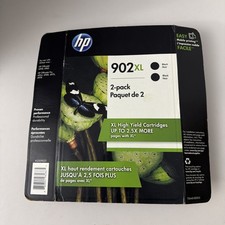 NEW Genuine HP 902XL Black 2-Pack Ink Cartridges Sealed - EXP. 2019