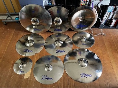 Zildjian Platinum Cymbal 9pc Set Blue Logo Vintage Rare With