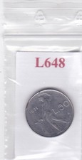 L648 Moneta Coin ITALIA Repubblica Italiana 50 Lire Vulcano 1971