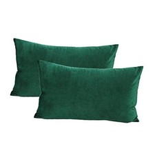 12x20 Set of 2 Lumbar Throw Pillow Covers 20" x 12" Pack of 2 Dark Green