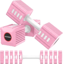 Adjustable Weight Dumbbells Set of 2, 3.4Lb/5.7Lb/8Lb/10.3Lb/12.6Lb Each Hand We