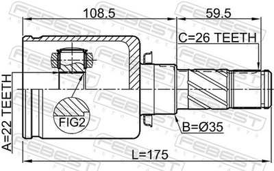 Für FEBEST 0511-BMATLH INNER JOINT LEFT MERCEDES-BENZ C-CLASS
