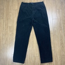 VTG Polo Ralph Lauren Pants Men 38x34 Tag 38x36 Black Cotton Corduroy