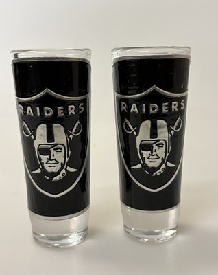 VTG OAKLAND RAIDERS COLLECTOR S SHOT GLASS SET (2)