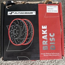 A-Premium 10.04 inch (255mm) Front Drilled and Slotted Disc Brake Rotors OpenBox