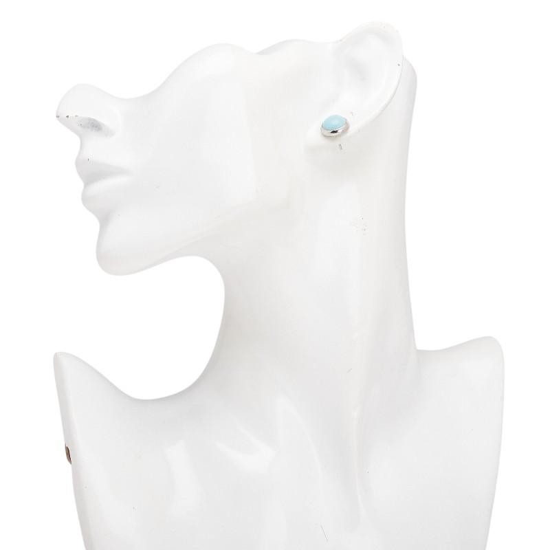 Hermes Eclipse Earrings Silver Light Blue Metal U… - image 5