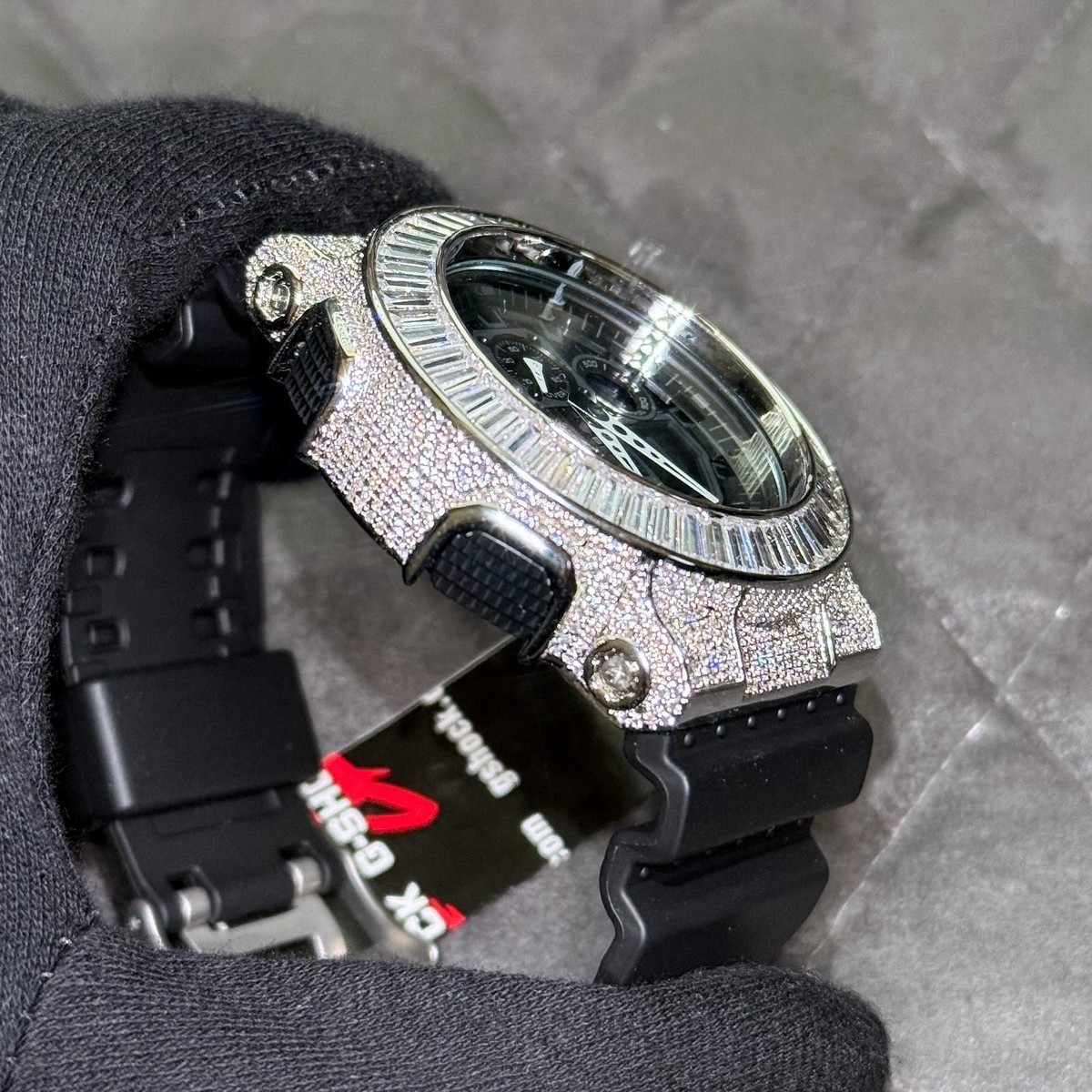 Authentic Custom Baguette Casio Iced Out G Shock Watch GA-100 Mens