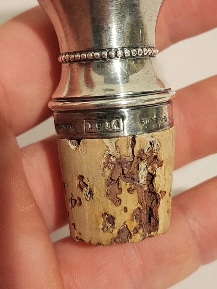 Gorham Silverplate Cork Insert Ornate Floral Design 1914 - Image 4 of 4