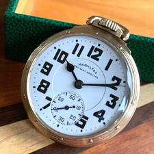 1944 Hamilton Railway Special 992B 16S 21 Jewels Gold Filled Pocket Watch