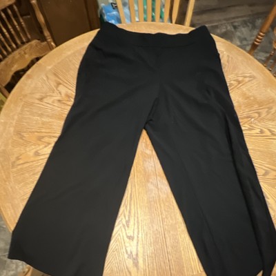 THE ALLIE Women's Black Wide-Leg Dress Pants Polyester Hook & Eye 30'' Inseam 18R