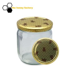 96 x HONIGGLAS Twist Off Glas CURVY 500G im KARTON inkl. Metalldeckel BIENENWABE