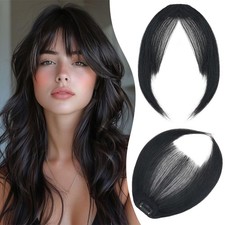 Clip-in Fringe Hair Extensions Women's Sideburn Clip-in Bang Front Hairpiece US