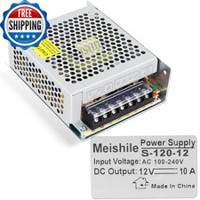 12V 10A 120W DC Switching Power Supply Adapter 110V AC to DC 12V Industrial...