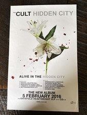 The Cult - Hidden City W/Dates Promo Poster 2016 Cooking Vinyl Records UK