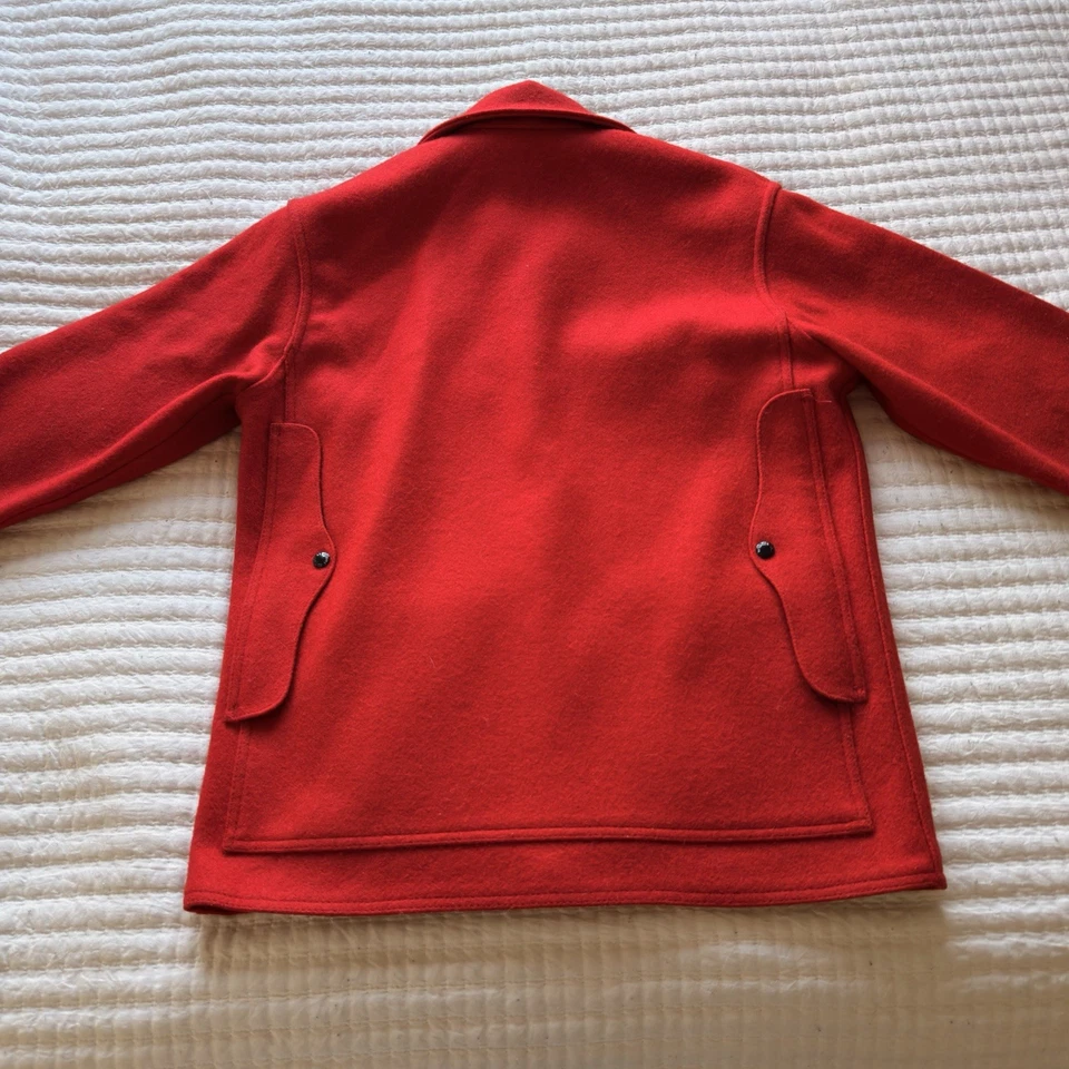 Vintage Filson Wool Mackinaw Cruiser Coat Red Mens 40 Medium Hunting Jacket USA - Image 3 of 4