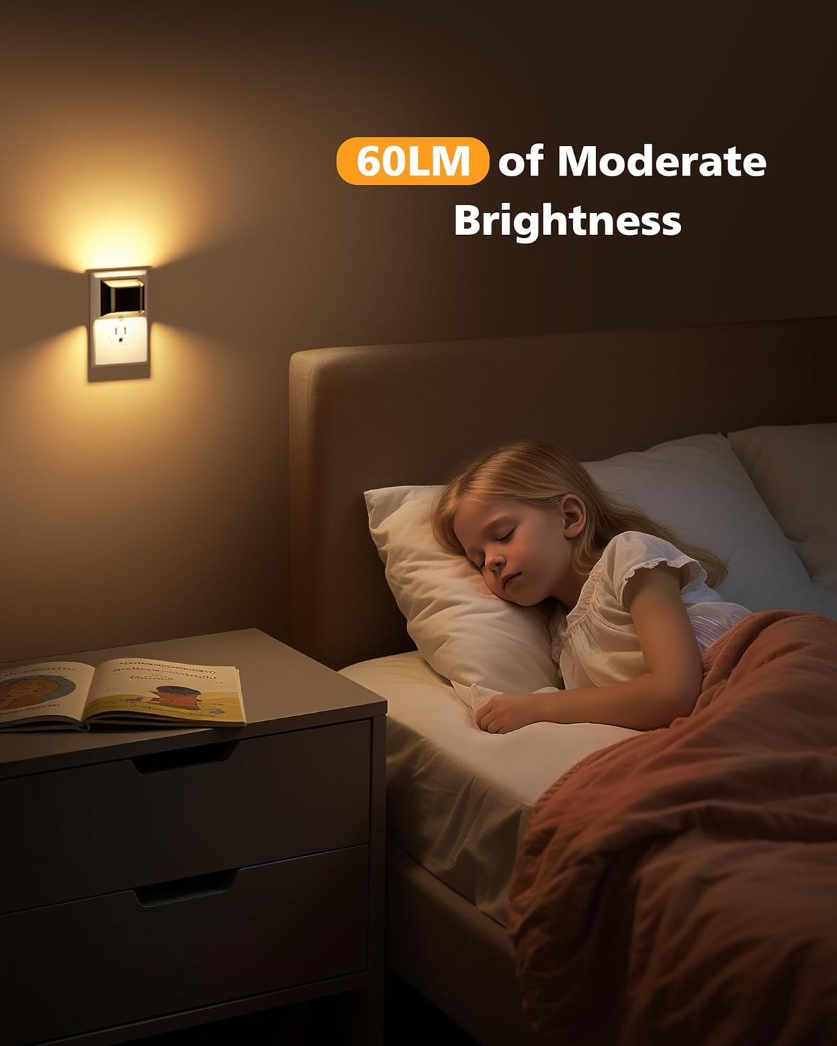 VOLISUN Night Lights Plug into Wall, 6 Pack Up and Down LED 6 Pack, Black 