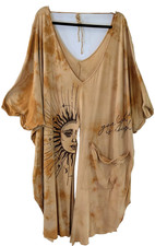 Camiseta túnica Kantha Bae talla única Dream Split Muu sol celestial boho mamá orgánica