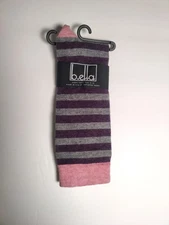 B.ella - Women's socks - purple stipes - Made in USA -Cotton blend **A7**