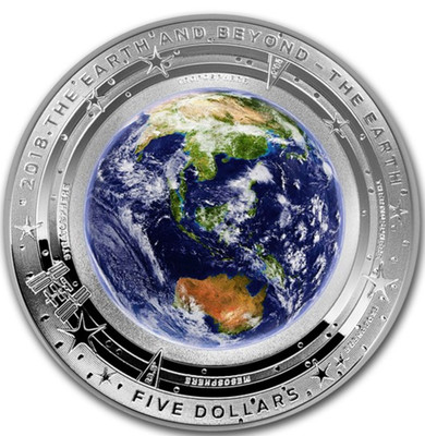 2018 Australia 1 oz Silver $5 Domed Earth and Beyond + Certificate Authenticity