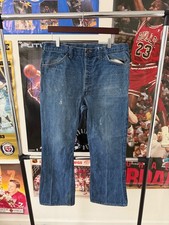 True Vintage 60s 70s Sears Jean Joint RARE Dark Wash Bootcut Flare Jeans Size 38