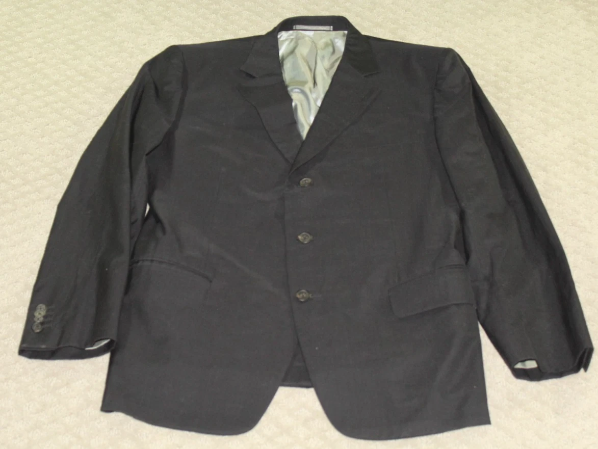 Gucci Blazer Uomo Tg 40R Nero Lana Cotone Tutte le Stagioni Tasche Italia Classico COA