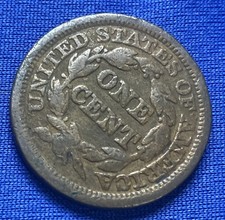 Cheveux tressés États-Unis 1847 gros cent tête matrone modifiée (1839-1857)