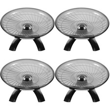 4 PCS Guinea Pig Toys Black Hedgehog Exercise Silent Hamster Wheel