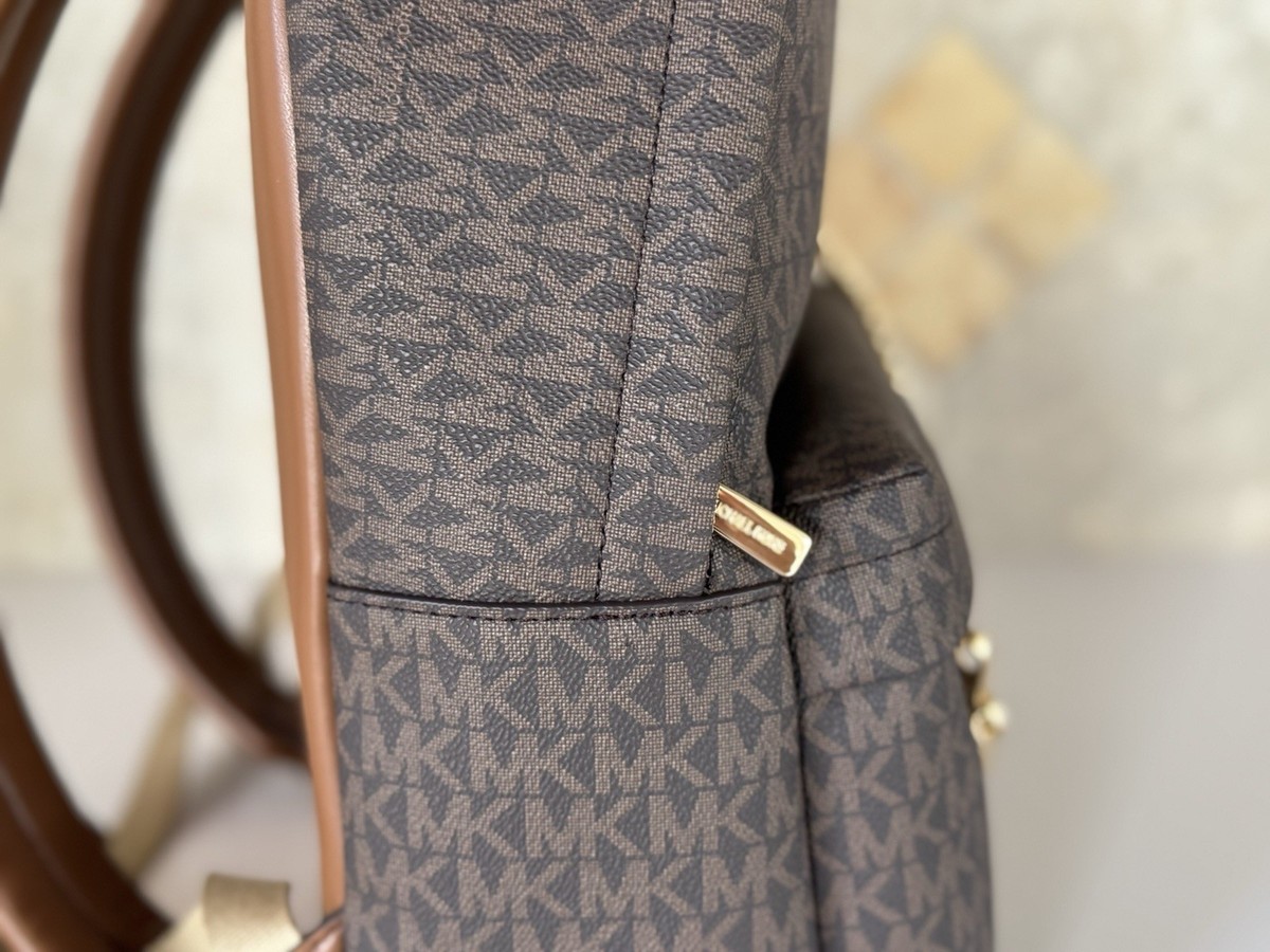 Michael Kors Dark Brown and Gold Chain Backpack Michael Kors Jet Set Item Medium Front Pocket Chain Tote Bag  main image 2