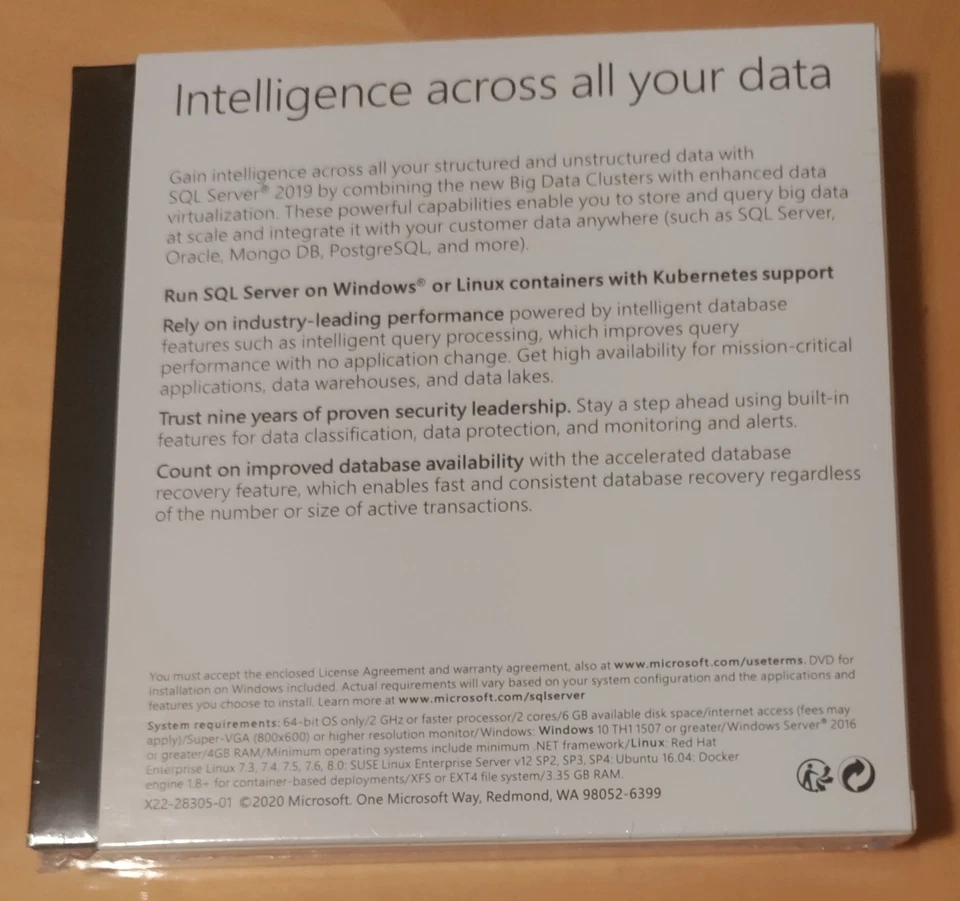 SQL Server 2019 Standard - Unlimited Core (10 CAL) License Key + DVD COA - Image 2 of 4