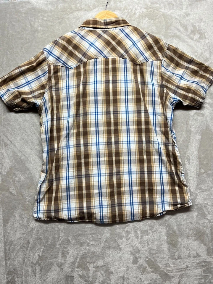 Urban Pipeline Button-Up Shirt Men's Size 2XL Brown Short Sleeve Spread Collared - Image 2 of 4