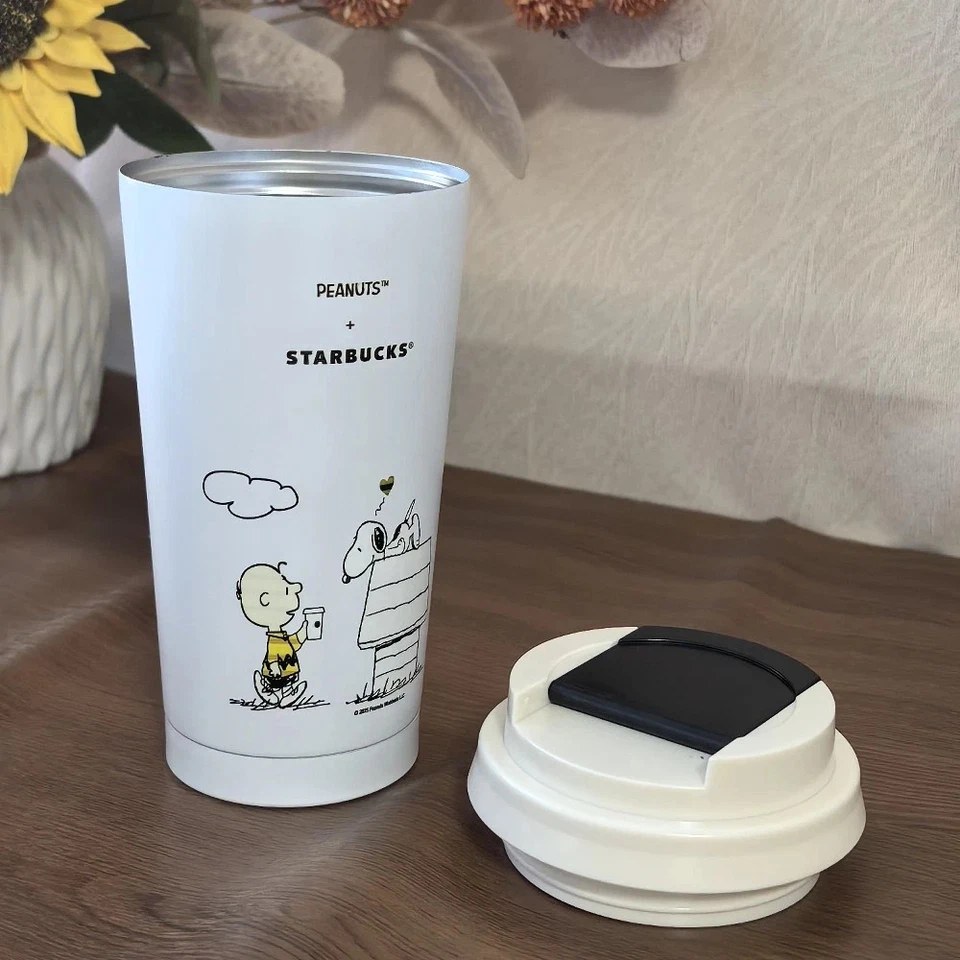 2025 Starbucks X Snoopy Limited White Cup Stainless Steel Water Cup 473ml/16oz - Image 3 of 4