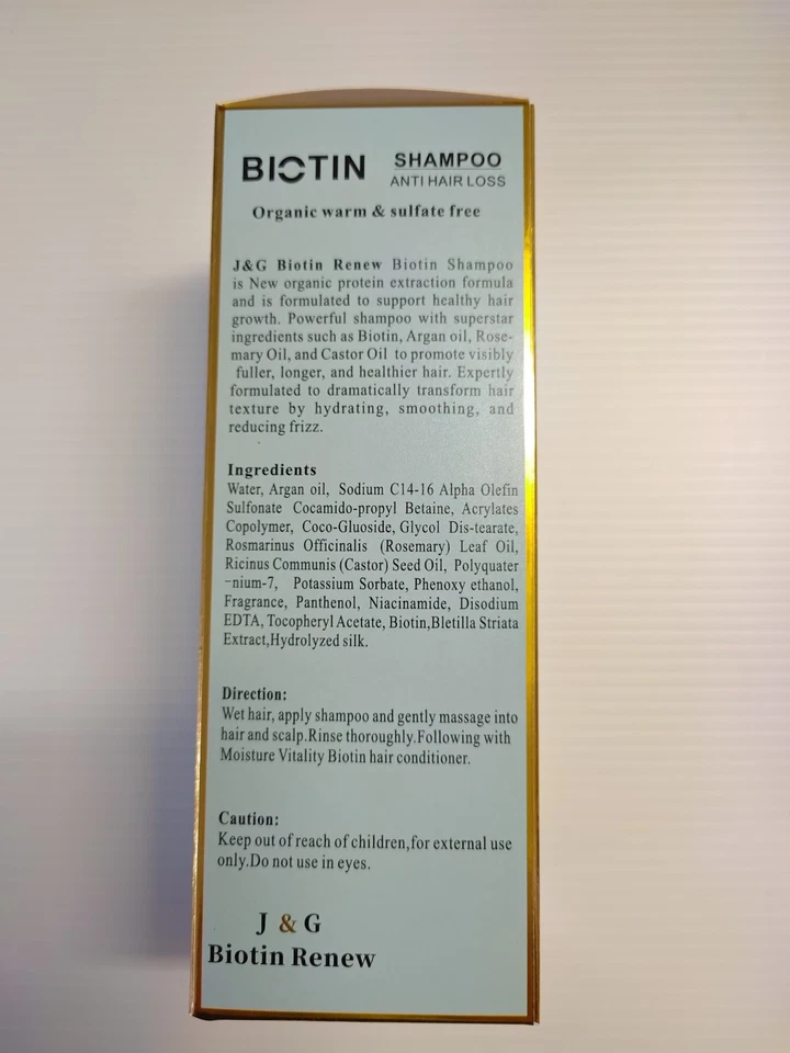 Champú y acondicionador de biotina J&G Renew 2 en 1. Para caída y crecimiento del cabello Foto 2 de 4