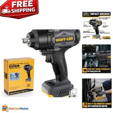Ergonomic 12 Cordless Impact Wrench - 900 Ft-lbs Torque Dewalt 20v Compatible