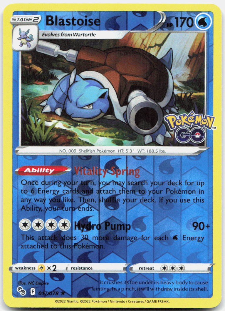 BLASTOISE 017/078 HOLO R POKEMON GO POKEMON LP