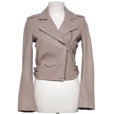 IRO, Bikerjacke, Damen, Größe: 36, model: ashville, Beige, Leder/Viskose #lbs